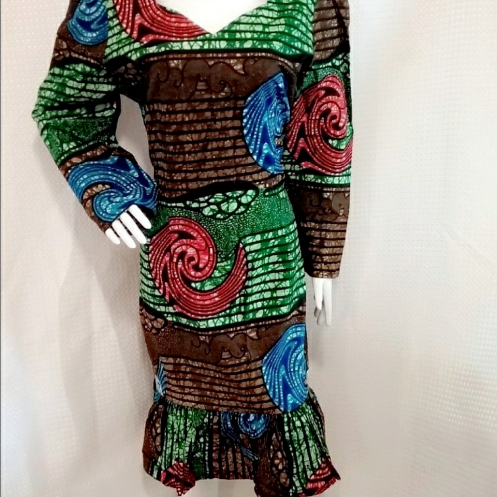 Mercy Midi - Length Ankara Print Dress